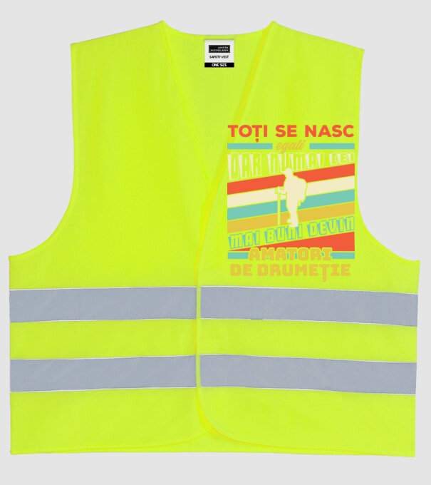toți se nasc egali, dar numai cei mai buni devin amatori de drumeție model galben neon pe tricou