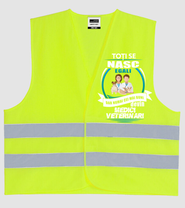 Toți se nasc egali, dar numai cei mai buni devin medici veterinari model galben neon pe tricou