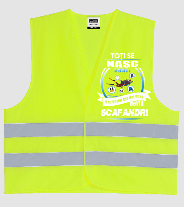 Toți se nasc egali, dar numai cei mai buni devin scafandri model galben neon pe tricou