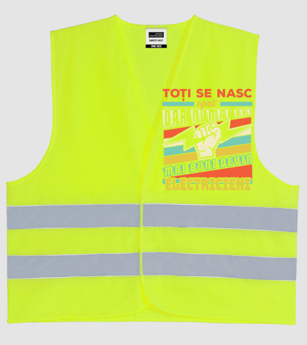 Toți se nasc egali, dar numai cei mai buni devin electricieni model galben neon pe tricou