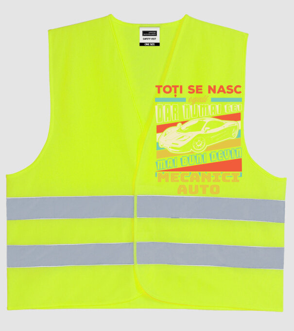 Toți se nasc egali, dar numai cei mai buni devin mecanici auto model galben neon pe tricou