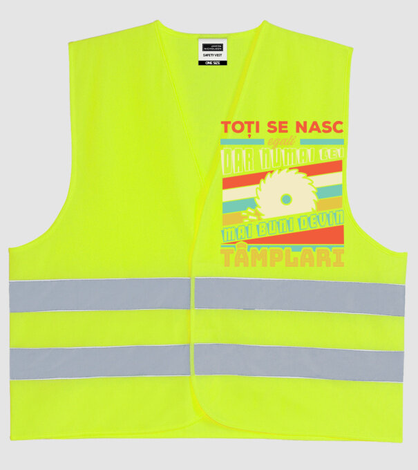 Toți se nasc egali, dar numai cei mai buni devin tâmplari model galben neon pe tricou