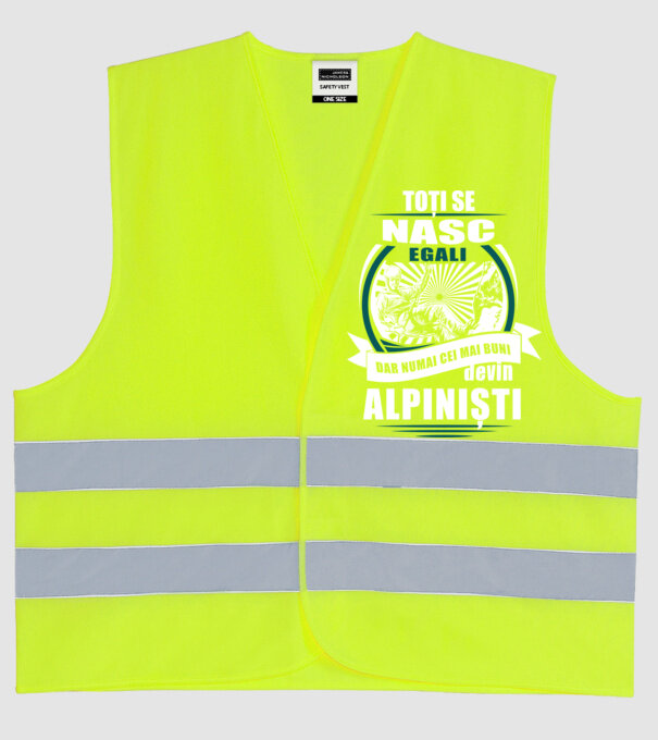 toți se nasc egali, dar numai cei mai buni devin alpiniști model galben neon pe tricou