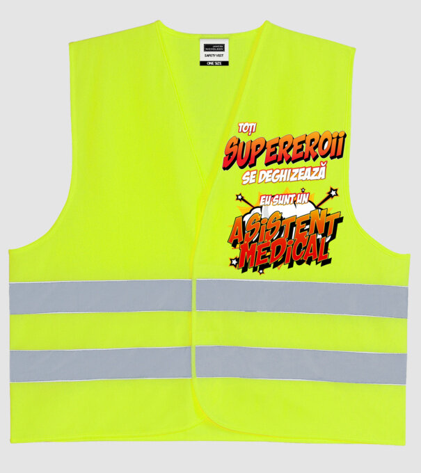 toți supereroii se deghizează, eu sunt un asistent medical/ o asistentă medicală model galben neon pe tricou
