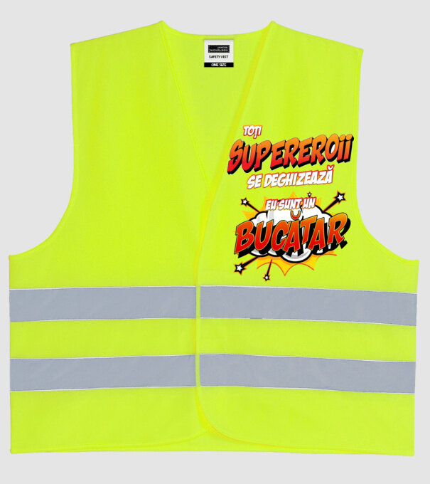 Toți supereroii se deghizează, eu sunt un bucătar model galben neon pe tricou