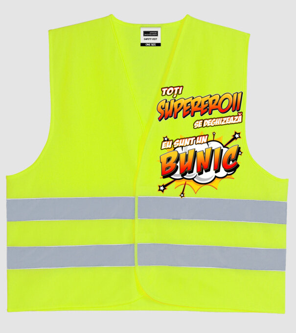 Toți supereroii se deghizează, eu sunt un bunic model galben neon pe tricou