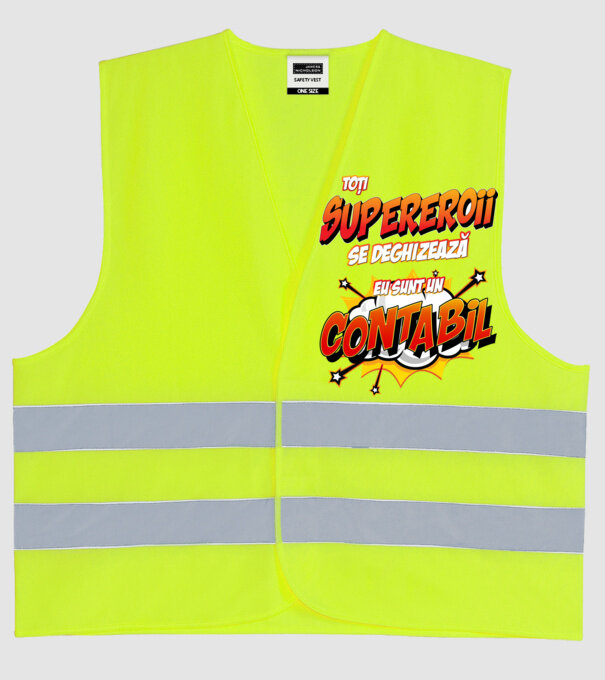 Toți supereroii se deghizează, eu sunt un contabil model galben neon pe tricou
