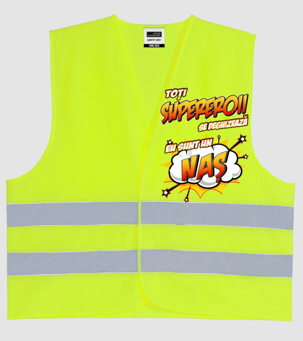 Toți supereroii se deghizează, eu sunt un naș model galben neon pe tricou