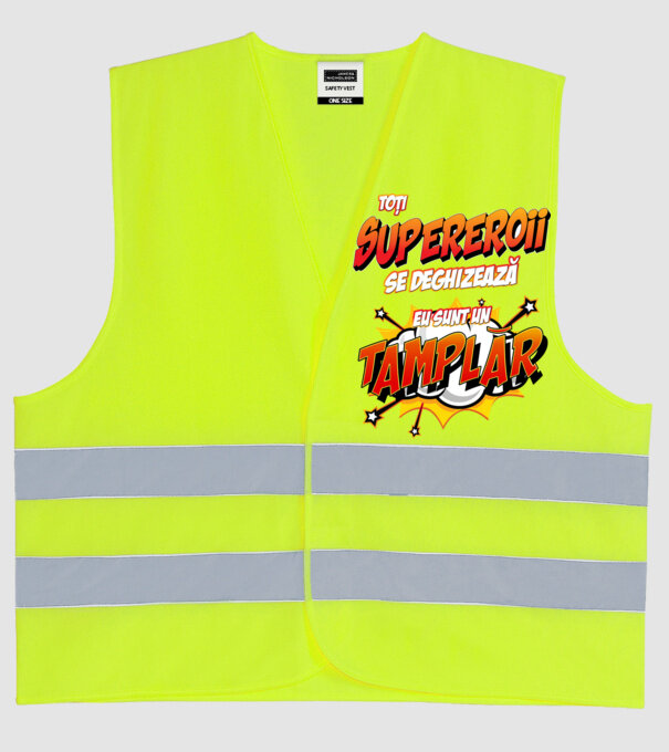 Toți supereroii se deghizează, eu sunt un tâmplar model galben neon pe tricou