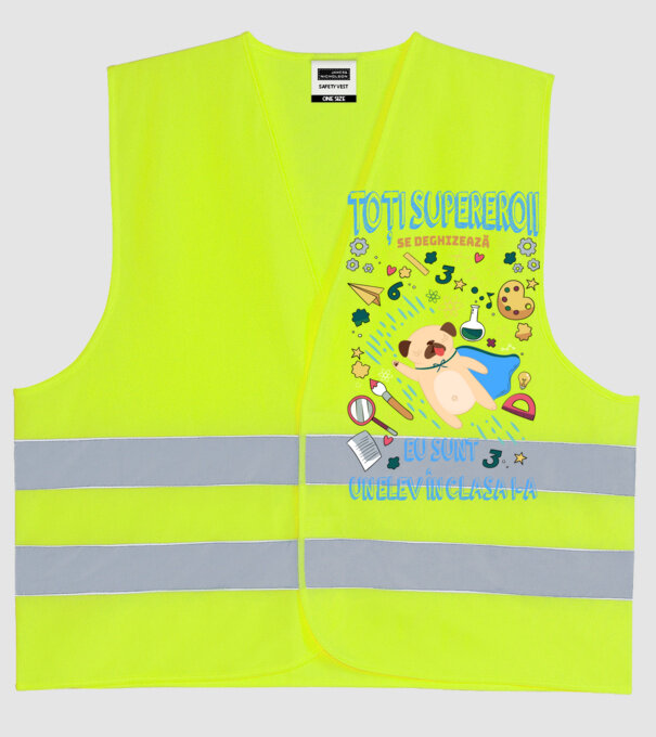 Toți supereroii se deghizează, eu sunt un elev în clasa I-a model galben neon pe tricou