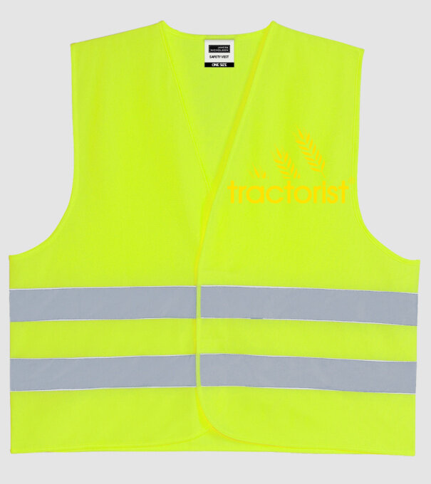 tractorist model galben neon pe tricou