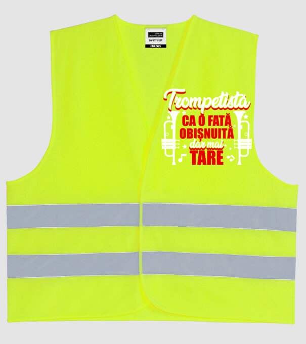 trompetistă: ca o fată obișnuită, dar mai tare model galben neon pe tricou