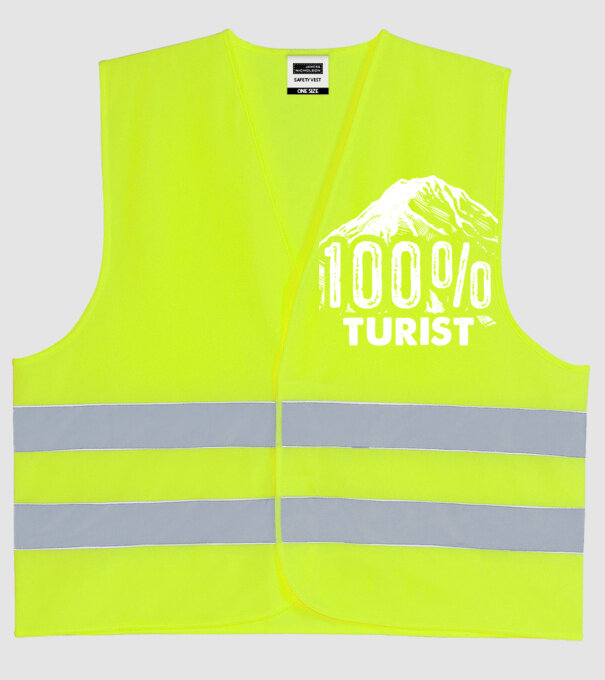 turist model galben neon pe tricou