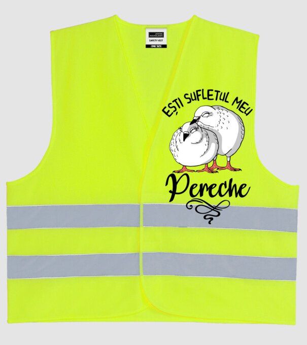 Valentine ești sufletul meu pereche model galben neon pe tricou
