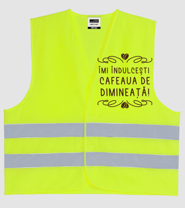 Valentine îmi îndulcești cafeaua de dimineață model galben neon pe tricou
