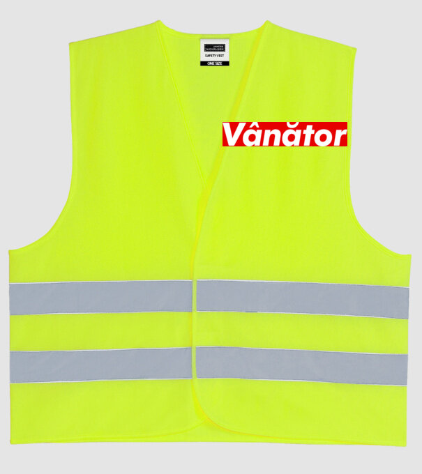 vânător model galben neon pe tricou