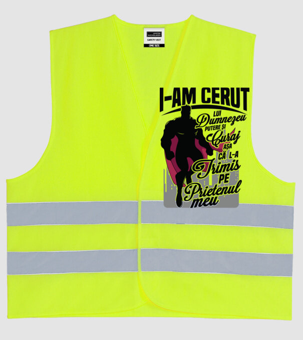 I-am cerut lui Dumnezeu putere și curaj - așa că l-a trimis pe prietenul meu model galben neon pe tricou