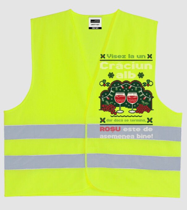 Visez la un Crăciun alb dar dacă se termină, Roșu este de asemenea bine! Negru model galben neon pe tricou