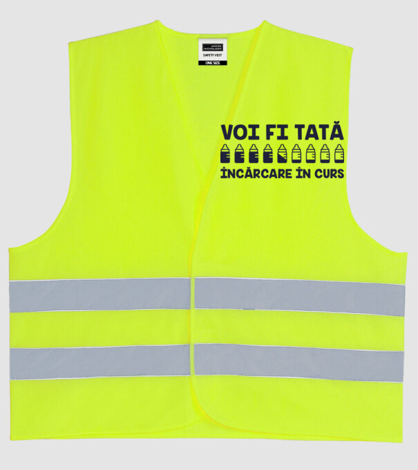 Voi fi tată - încărcare în curs model galben neon pe tricou