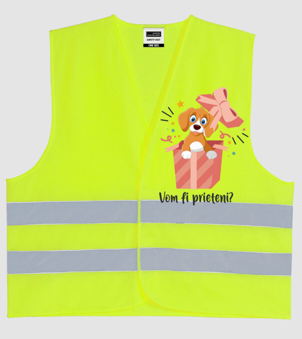 Vom fi prieteni? model galben neon pe tricou