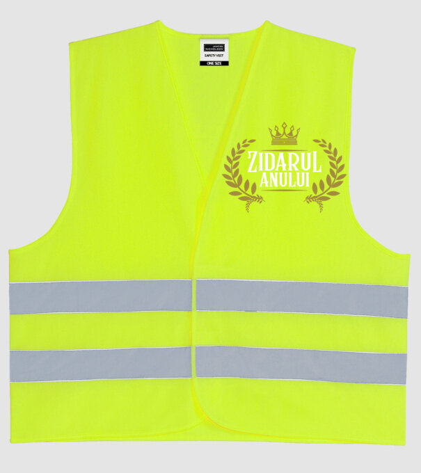 Zidarul anului model galben neon pe tricou
