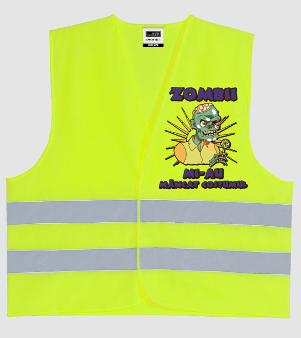 Zombii mi-au mâncat costumul model galben neon pe tricou
