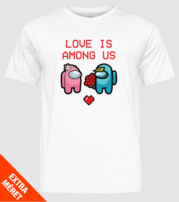 Among us love model alb pe tricou