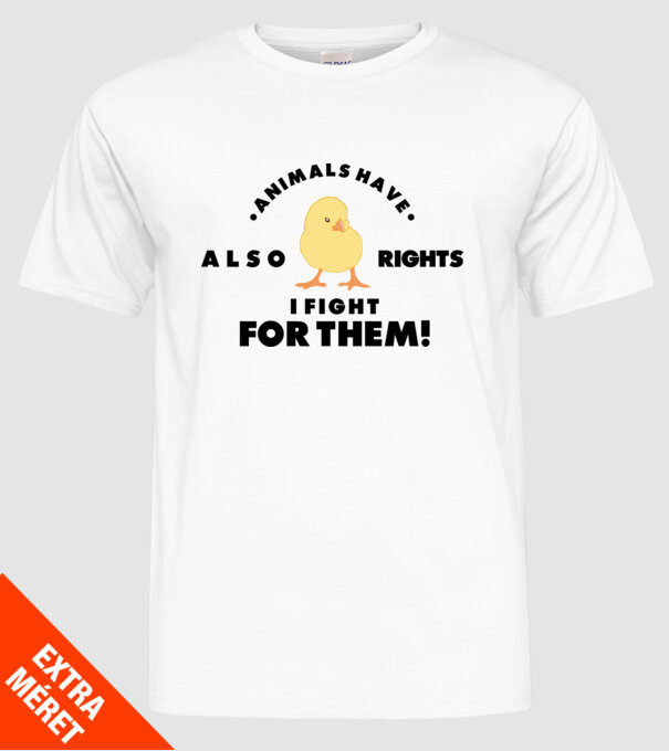 Animals also have rights model alb pe tricou