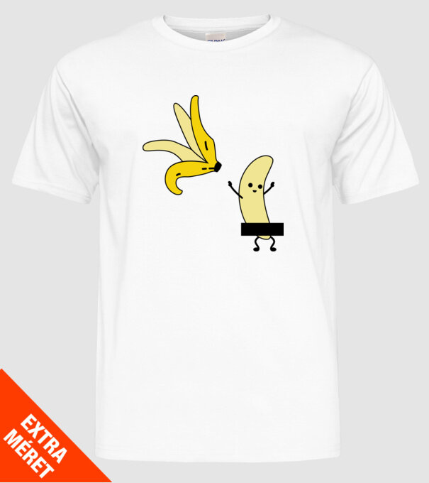 Cuplu Banană băiat model alb pe tricou