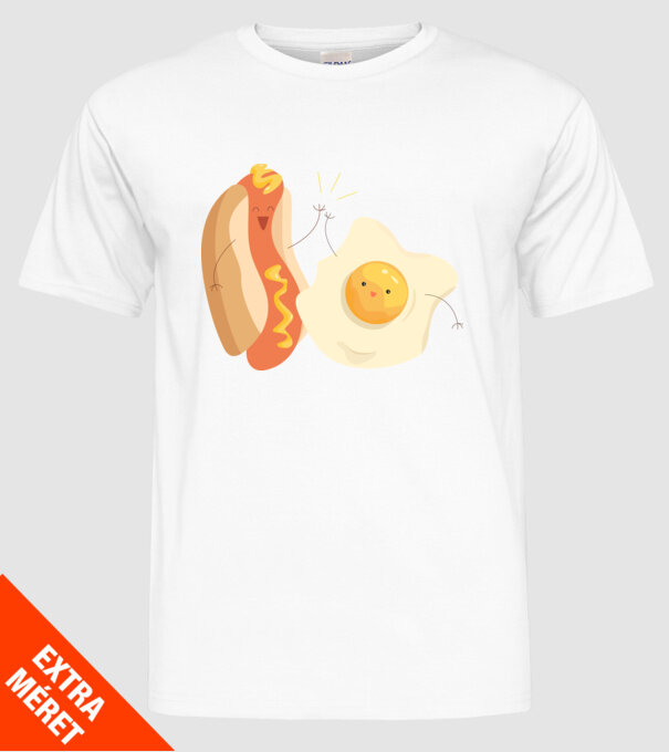 best friends hot dog egg model alb pe tricou