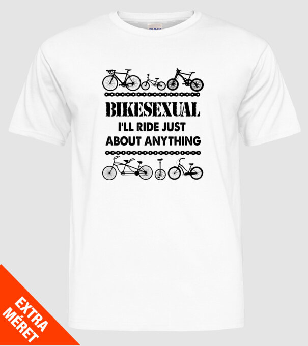Bikesexual model alb pe tricou