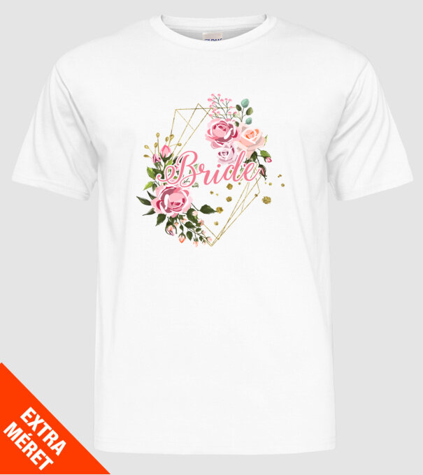 BRIDE roses floral model alb pe tricou