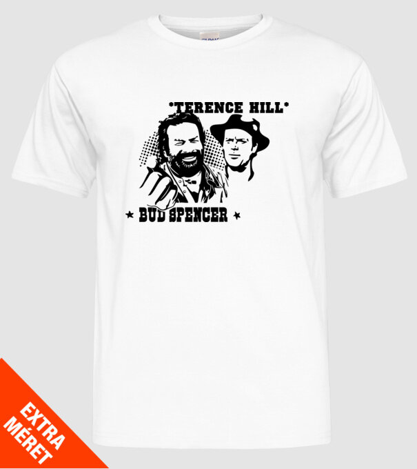 Bud Spencer Terence Hill model alb pe tricou