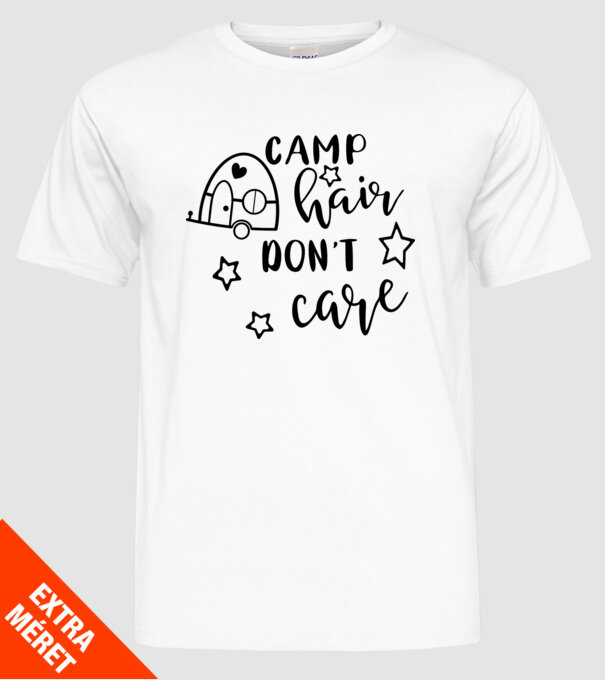 Camp hair trailer model alb pe tricou