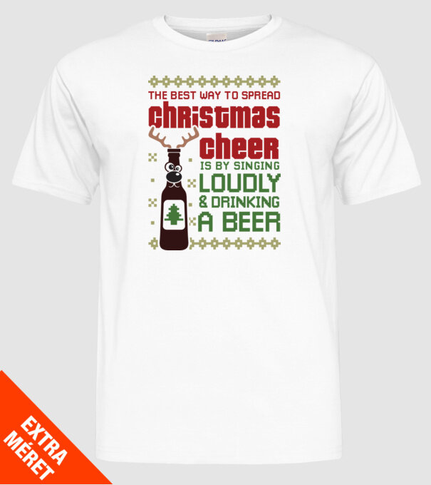 Christmas cheer beer pulovăr urât model alb pe tricou