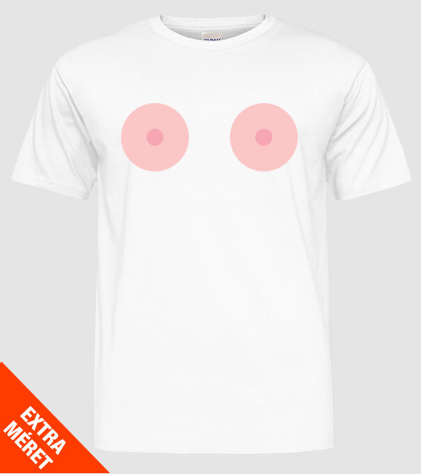 Țâțe model alb pe tricou