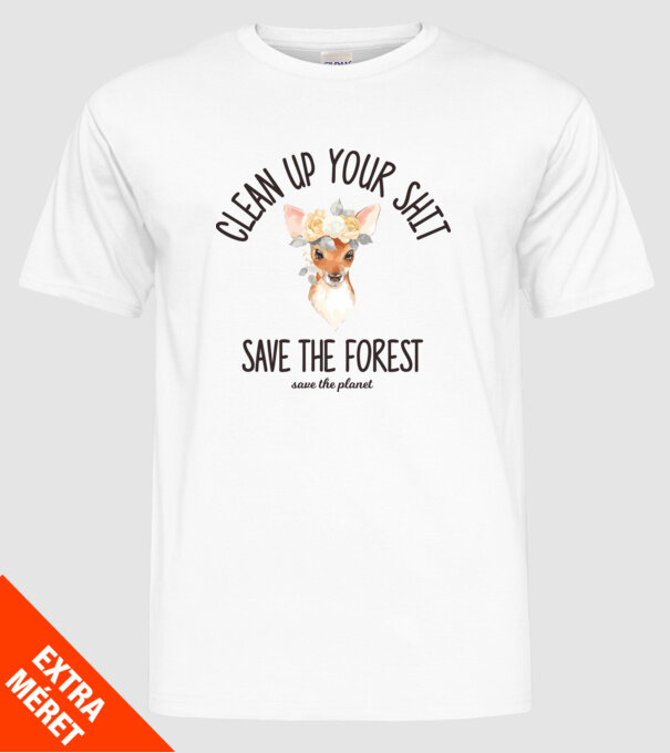 Clean up your shit model alb pe tricou