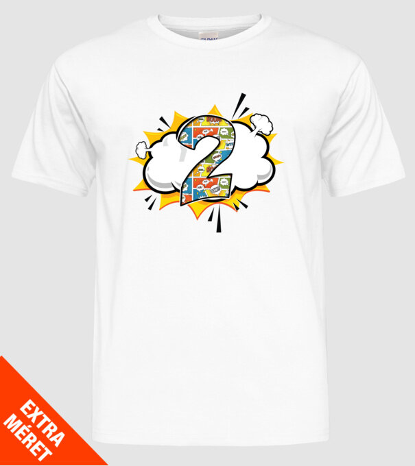 Birthday Comic Number 2 model alb pe tricou