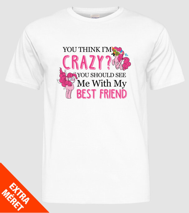 Crazy Friend Unicorn model alb pe tricou