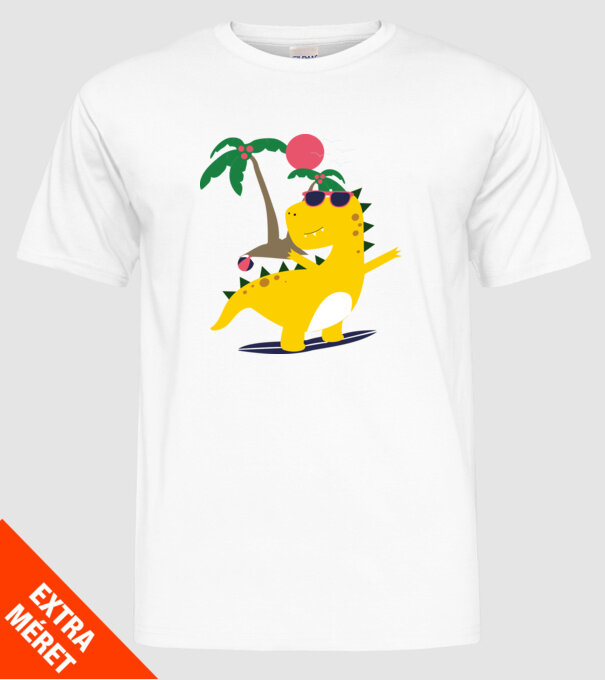 dinozaur drăguț vară model alb pe tricou