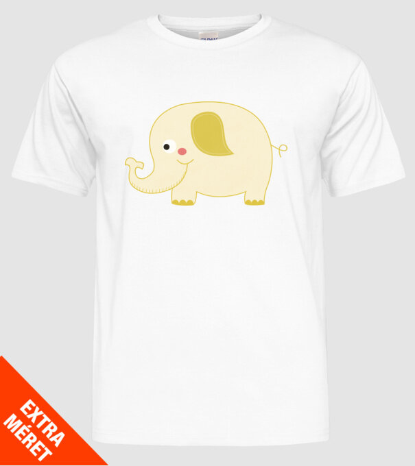 Cute elephant model alb pe tricou