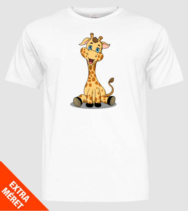 Cute giraffe model alb pe tricou