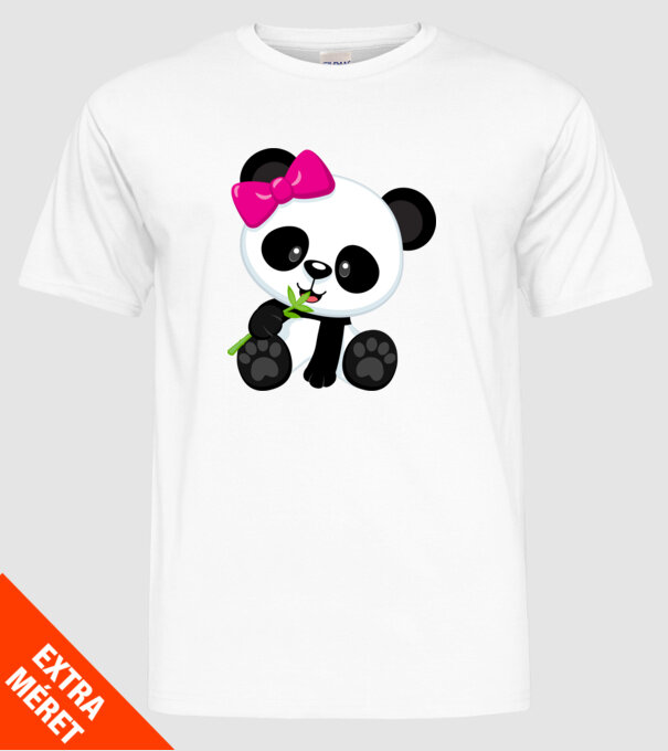 cute panda girl model alb pe tricou