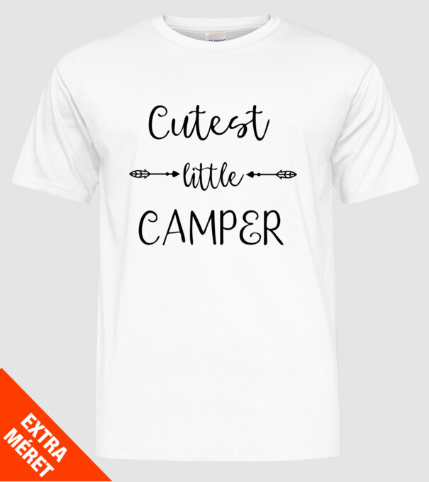 Cutest little camper model alb pe tricou