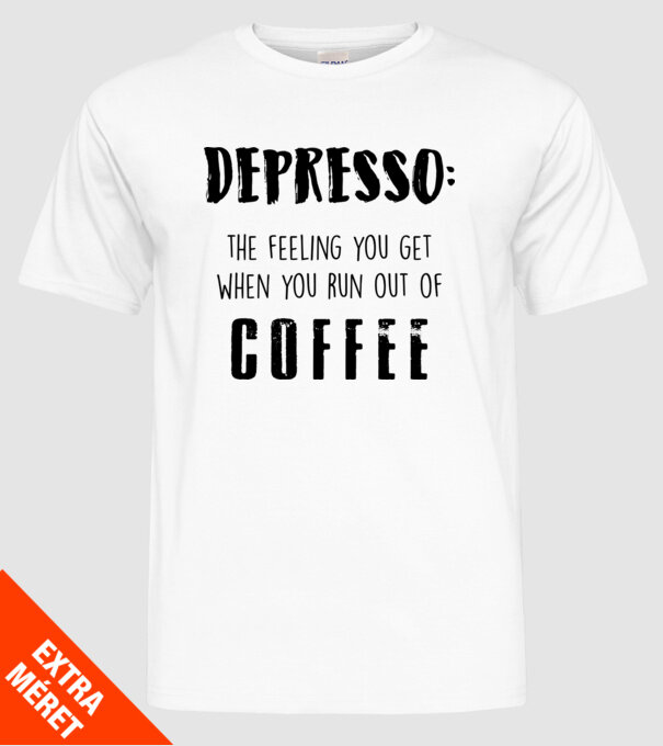 Depresso model alb pe tricou