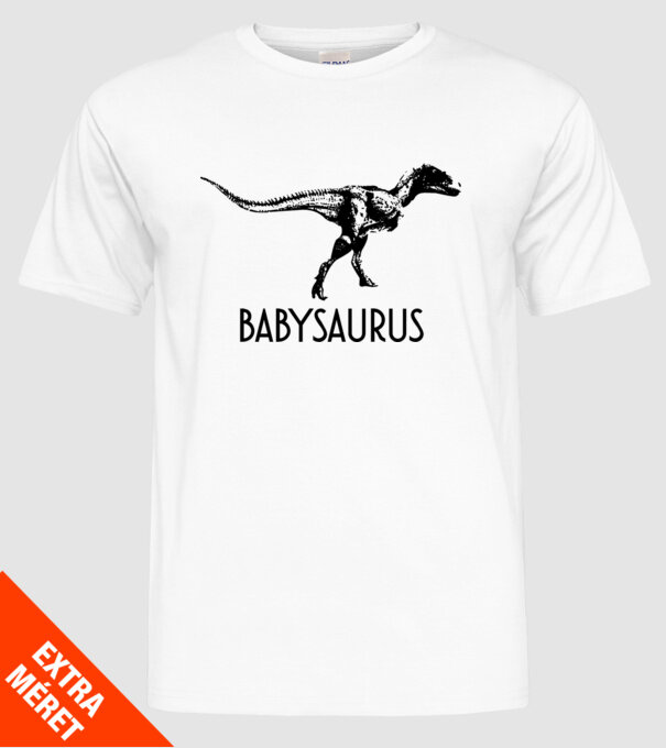 Familia de dinozauri Babysaurus model alb pe tricou