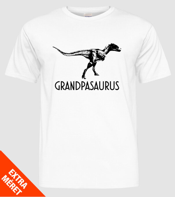 Familia de dinozauri Grandpasaurus model alb pe tricou