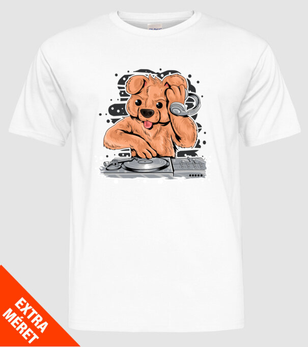 Urs Dj model alb pe tricou