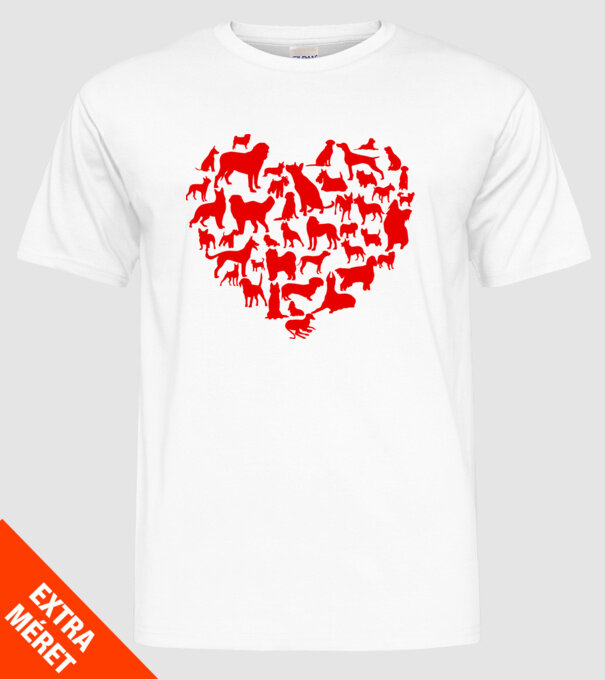 Doggy heart model alb pe tricou
