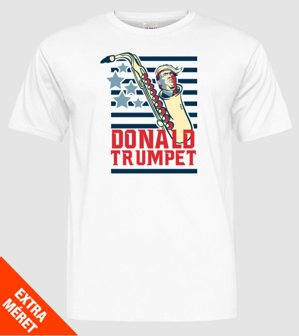 donald trumpet yoh model alb pe tricou